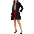 thumbnail image 4 of MODA NOVA Juniors Winter A-Line Long Sleeve Single Breasted Peplum Hem Long Coat, 4 of 5