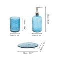 thumbnail image 2 of Unique Bargains 1 Set Durable Waves Bathroom Accessories Kit Blue Glass, 2 of 4
