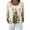 Khaki, variant on Women's Fashion Long Sleeve Christmas Snowman Snowflake Print Jacket Cardigan for Holiday Party and Casual Daily Wear,Khaki,S