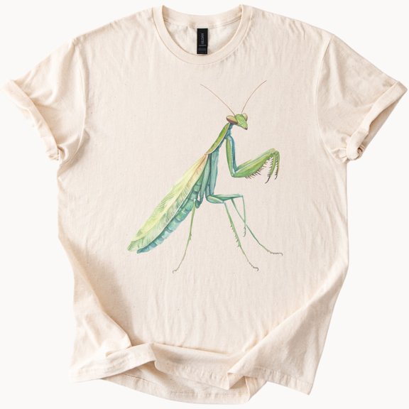 Mantis Insect Bug Nature Lover Detailed Graphic T-Shirt