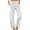 White, variant on DeHolifer Womens Pants Wide Leg Elastic Waisted Solid Color Loose Comfy Pants with Pocket Gray 2XL