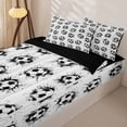 thumbnail image 3 of Castle Fairy Soccer Print Zipper Full Size Comforter Sets with Fitted Sheet and 2 Pillowcases, Graffiti Splash Zipper Bedding Set, Black White,4pcs,Black Reversible, 3 of 6