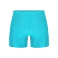 thumbnail image 2 of Hansber Men's Solid Color Gymnastics Sports Shorts Elastic Waistband Performance Training Bottoms Blue Green 3XL, 2 of 5
