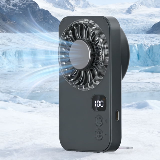 Yunuuuoa Digital Display USB Rechargeable Desktop Fan,100 Speed Adjustable Portable Mini Fan with Ice Cooling Technology,Ultra-Thin Pocket Fan for Home Travel Use,Quiet Cooling Fan with LED Scree