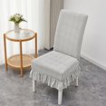 thumbnail image 1 of 1PCS Elastic Universal Dining Chair Cover Soft Anti-wrinkle Knitted Jacquard Velvet Dining Table And Chair Cover 7colors Option, 1 of 7