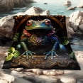 thumbnail image 5 of Frogs Mysterious Elements Pattern Print Flannel Throw Blanket, 5 of 8