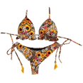 thumbnail image 1 of Wyzesi Maillot de Bain Bas Compression pour Femmes Bikini Deux Pièces Imprimé Haut et Bas Triangle Séduisant Jaune S, 1 of 3