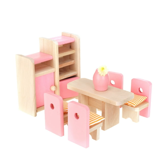 De Imitación De - Comedor Rosado CUTICAT Sala de casa de muñecas Minaiture