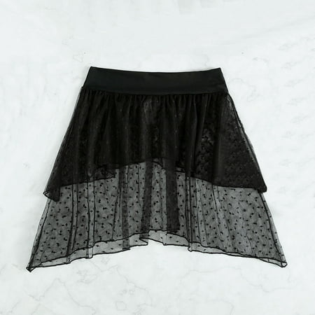 

Cathalem Womens Swimsuit Cover-ups Bathing Shorts for Women Skirt Beach Layer Up Skirt Ruffle Beach Wraps Meshs Up Double Cover Sports Bra Top Bathing Suit Black XX-Large