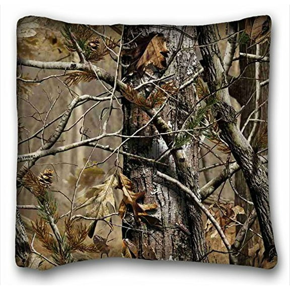 WinHome Realtree Camo Pillow Cases Covers Standard Size Pillowcase Size 18x18 Inches Two Side Print