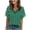 Green women's v neck t shirt a1, variant on Women's V Neck Short Sleeve T-Shirt Polka Dot Casual Loose Blouse Cute Vacation Holiday Fashion Top, Light Blue L