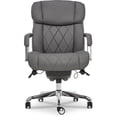 thumbnail image 3 of La-Z-Boy Sutherland Bonded Leather Office Chair w/Padded Arms in Moon Rock Gray, 3 of 15