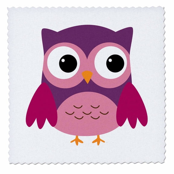 3dRose, Cute Purple Owl, 6x6 inch quilt square