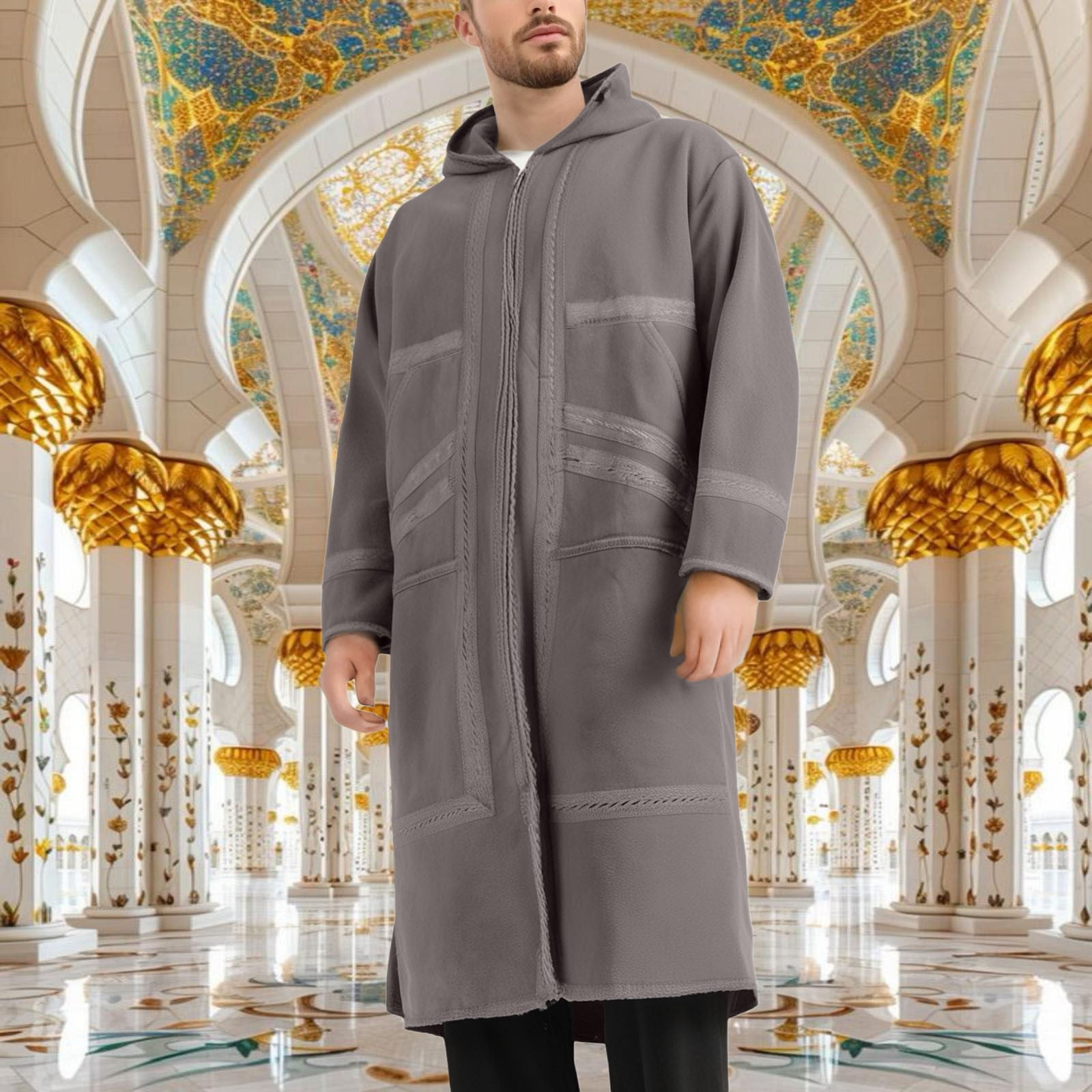 Farwa Moroccan style - Warm Winter Fur Coat - Cloak Arab Dress