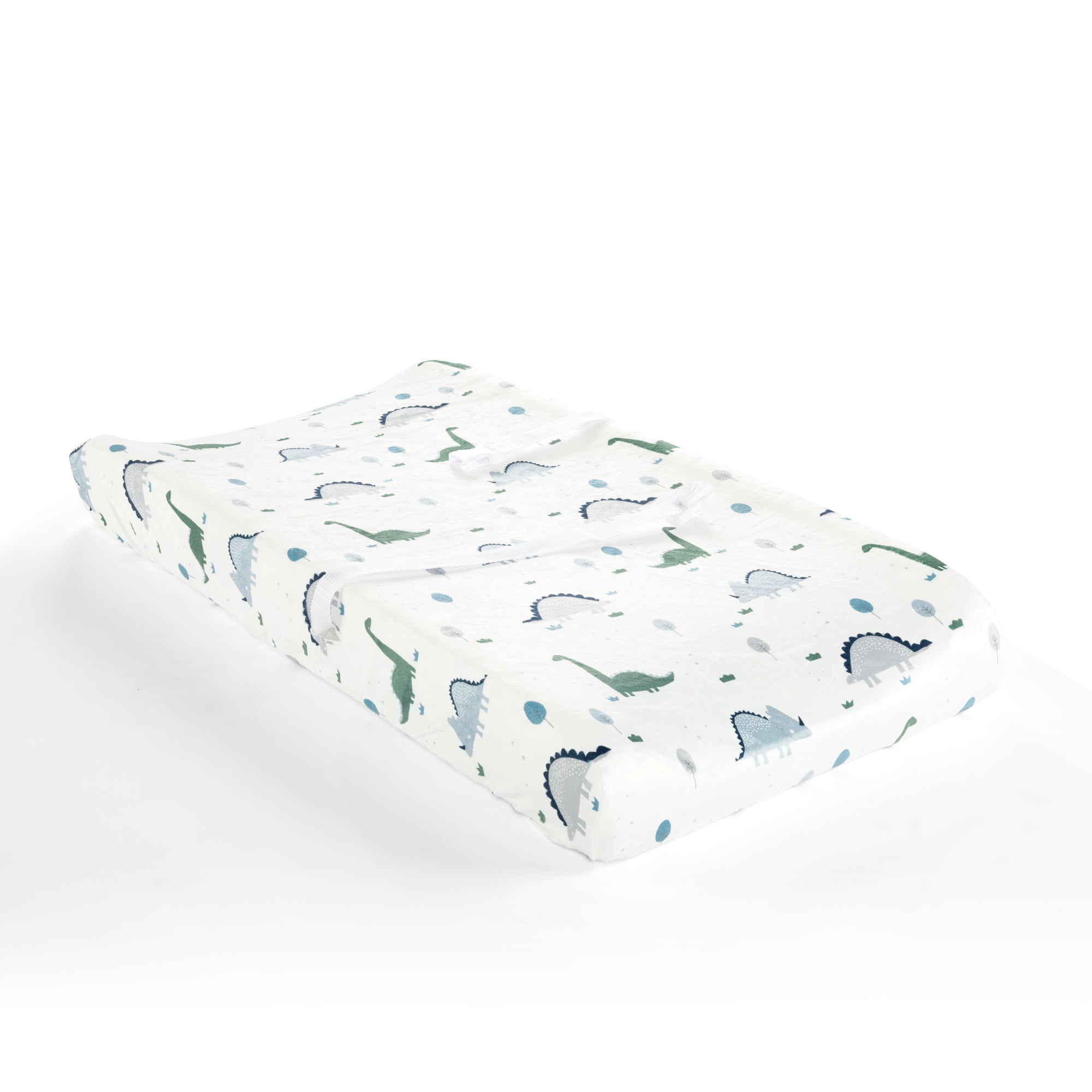 Dinosaurs Roar Soft & Plush Changing Pad Cover Dusty Teal/Gray Single 16X32X5