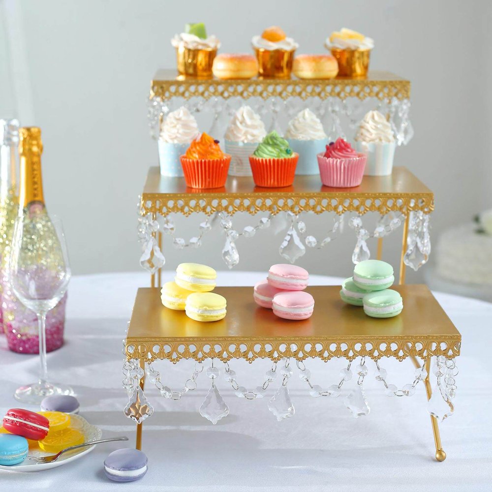 Efavormart 15" Tall GOLD 3 Tiered Serving Stand Cupcake Dessert Stand