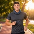 thumbnail image 4 of Reusable Blue Neck Cooling Towel, Instant Cold Wrap with Polymer Beads for Running, Gym, Travel, Hot Weather Outdoor Sports, 1 Pack, 4 of 6