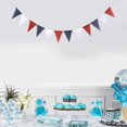 thumbnail image 3 of 3M Fourth of July Bunting Banner Burlap Banner Hanging Pennant Banner Garland National Day Decoration (Red Blue White), 3 of 3