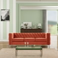 thumbnail image 2 of Rnfurnishings 3-Piece Velvet fabric Living Room Sofa+Loveseat+chair Set-Orange, 2 of 10