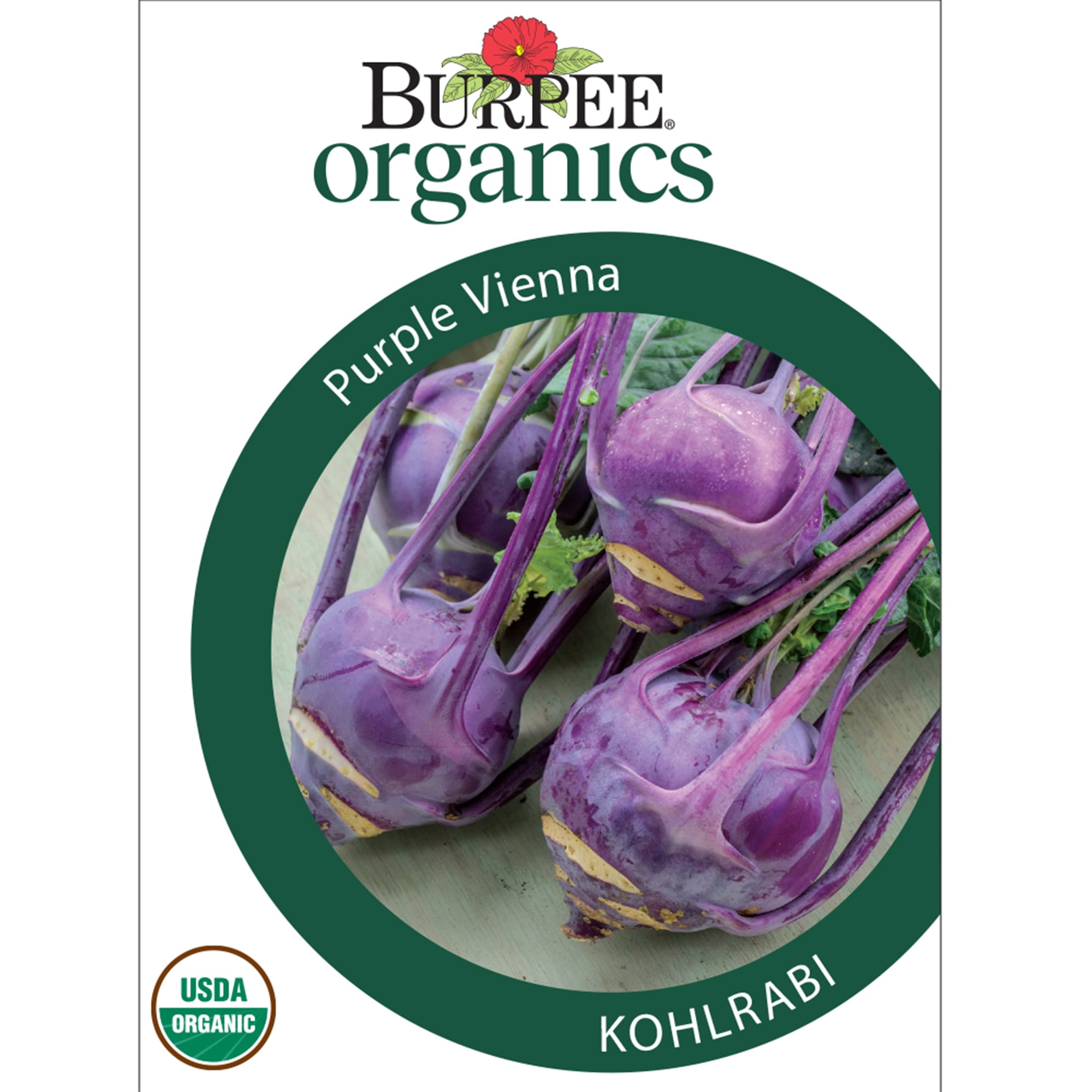 Burpee Organic Purple Vienna Kohlrabi Vegetable Seed, 1-Pack, Full Sun, Annual