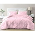thumbnail image 2 of DNG Creations 5 Piece Diamond Ruffle Comforter 100% Egyptian Cotton, 800TC - Solid Baby Pink Colour - Super Soft 550 GSM All Season ( Oversized King - Size ), 2 of 6