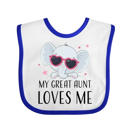 

Inktastic Elephant My Great Aunt Loves Me Boys or Girls Baby Bib