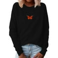 thumbnail image 1 of Blouse à Manches Longues pour Femmes Imprimé Papillon Col Rond Chandail Ample Blouse Décontractée à Manches Longues, 1 of 6