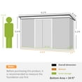 thumbnail image 4 of Outsunny 9' x 4' Metal Outdoor Storage Shed, Garden Utility Tool House with Double Lockable Doors for Backyard, Patio, Lawn, Garage, Dark Gray, 4 of 9