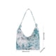 thumbnail image 3 of Bolso tote de lona para mujer | Bolso bandolera de gran capacidad | Estilo cubo con ribete de borlas | Colores negro, verde y azul, 3 of 6
