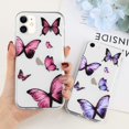thumbnail image 3 of 2 Pack Girly Case for iPhone 11 Pro Max Case Cute Butterfly Pattern Design Crystal Clear Girls Women Soft TPU Rubber Shockproof Anti-Scratch Protective Cover for iPhone 11 Pro Max-Blue&Pink, 3 of 7