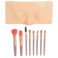 thumbnail image 2 of Makeup Practice Face Board 3D Silicone Makeup Eyes Closed Mannequin Face with 8pcs Cosmetic Brush Eyes Closed Yellow Skin, 2 of 4