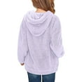 thumbnail image 4 of Cmfcve Youth Hoodie for Teen Girls Crew Neck Fleece Sweatshirt Teen Solid Color Long Sleeve Sports Jacket, 4 of 7