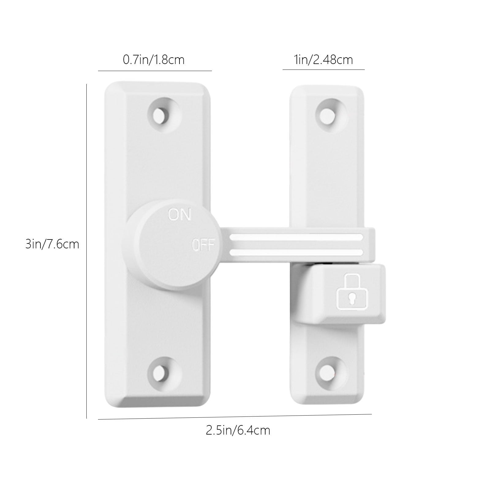 Iuhan No-Drill Door Lock, Sliding Gate Lock and Push-Pull Door Fastener, Adjustable Cabinet Lock Easy-Install Door Stopper for Home Security