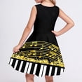 thumbnail image 5 of FINALGANG Girls Kids Music Note Piano Print Dress Sleeveless Crewneck Casual Party Dress For Summer Daily Wear Black 8-9, 5 of 6