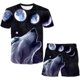 thumbnail image 1 of Conjuntos de ropa de verano de lobo para niños, camisetas y pantalones cortos informales de dibujos animados para niños y niñas, trajes de 2 uds, ropa de moda para niños, trajes 1-14 Y11T Gao Jinjia LED, 1 of 2