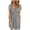 Grey, variant on OSOLU Solid Color Women Casual V-Neck Short Sleeve Button Down Dress Summer Elastic Waist A-Line Swing Tank Dresses Relaxed Fit Sundress Wedding Guest Dress