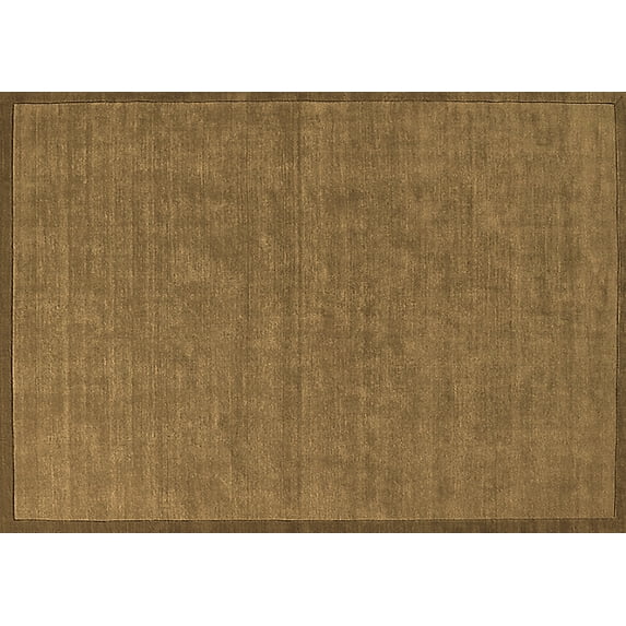 Ahgly Company Indoor Rectangle Solid Brown Modern Area Rugs, 7' x 9'