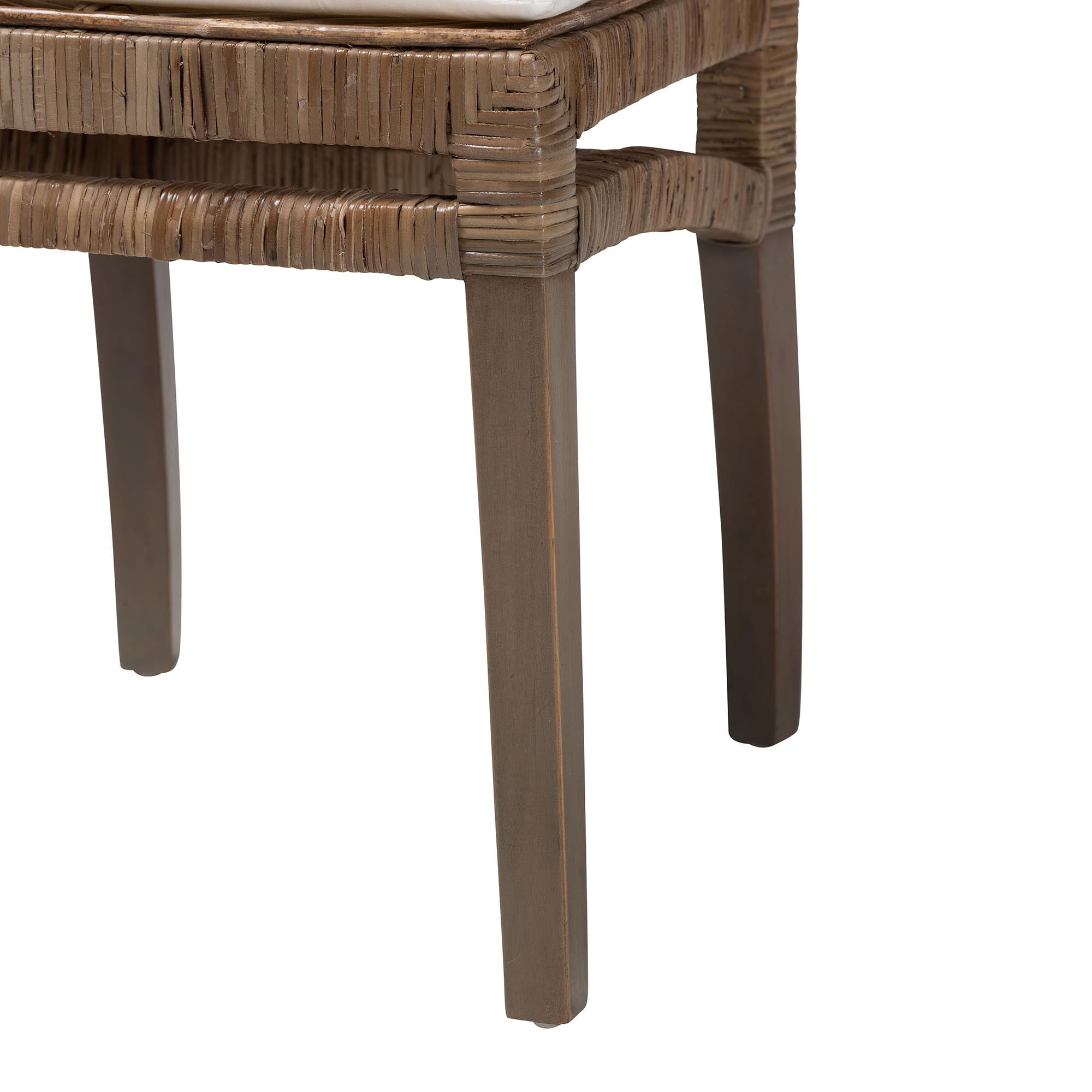 bali & pari Laluna Rattan BOHO Dining Chair, Greywashed