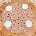 thumbnail image 2 of Beige Cow Heart Pattern Round Fitted Tablecloth with Elastic Edge,Dining Table Cover Waterproof,Outdoor Round Tablecloth for Camping,Dining,Indoor and Outdoor, 2 of 7