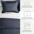 thumbnail image 6 of Noble Linens Navy Midnight Blossoms Pattern 3-Piece Duvet Cover Set, King/Calking, 6 of 11
