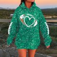 thumbnail image 2 of Football Sweatshirts For Women Sequin Rugby Print Graphic Long Sleeve Oversize Pullover Hoodie Fall 2025, 2 of 5