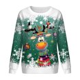 thumbnail image 4 of SRZYMJ Christmas Sweaters Ladies Casual Cool Santa Printed Round Neck Long Sleeved Lightweight Hoodie Top, 4 of 4