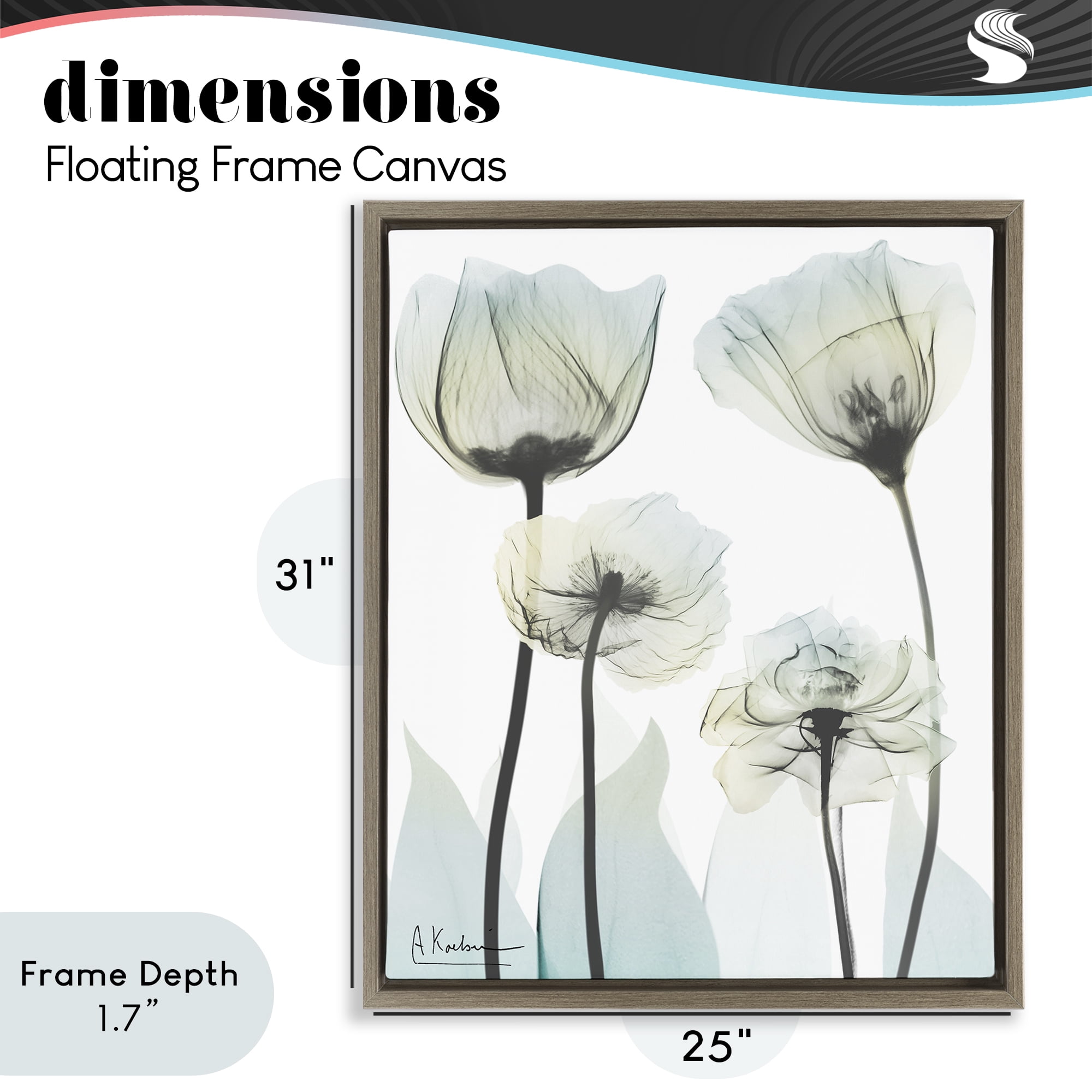 Stupell Industries Floral Luxury Of Creation Brown Framed Floater Canvas Wall Art, design by Albert Koetsier