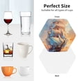 thumbnail image 6 of Disketp Sailing Ship Ocean Sunset Funny Coasters,4 Pcs Leather Coasters with Holder, Perfect Housewarming Hostess Gifts,Protect Furniture from Water Marks Scratch and Damage-Hexagon, 6 of 6