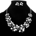 thumbnail image 3 of Collar y pendientes con personalidad de hoja de rama de perla de diamante de moda europea y americana, 3 of 6