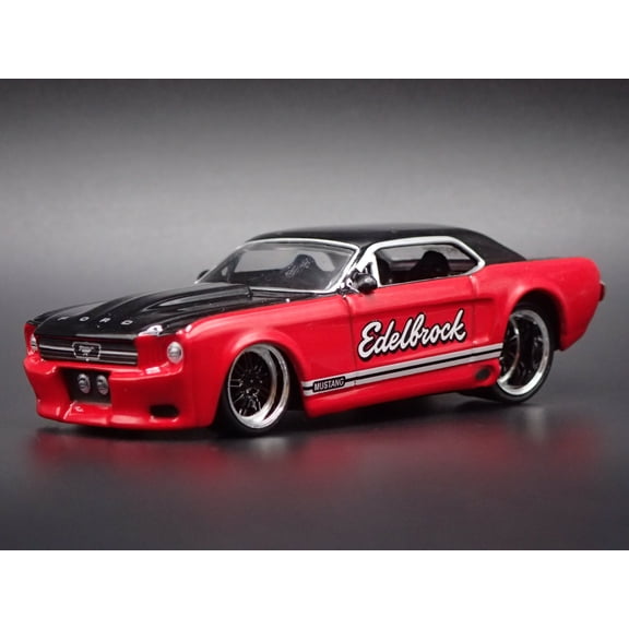 Open Box 1965 65 FORD MUSTANG COUPE EDELBROCK RED 1:64 SCALE DIORAMA DIECAST MODEL CAR