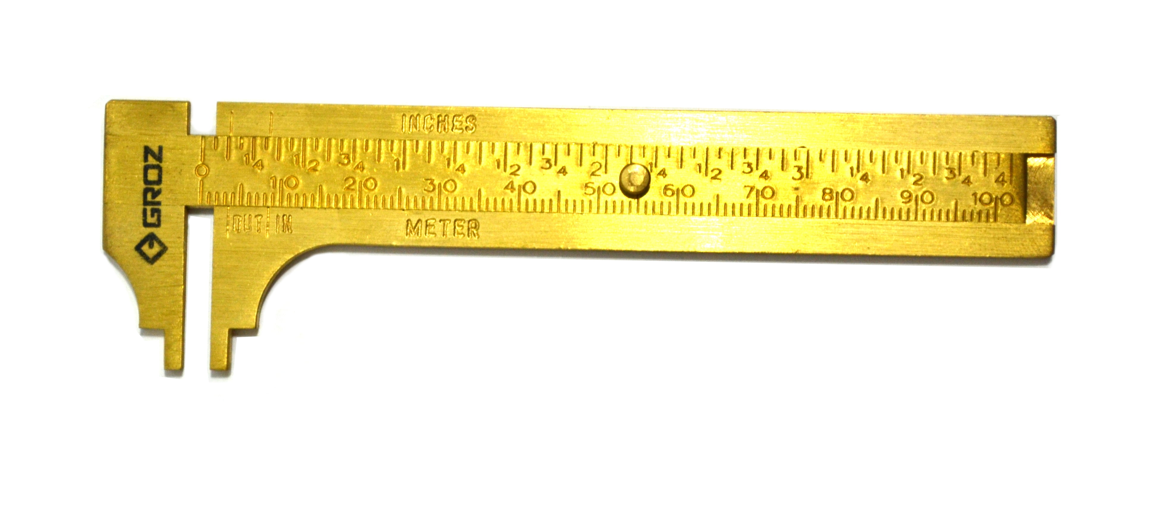 GROZ 1304 Brass Pocket Caliper, 4", Calipers