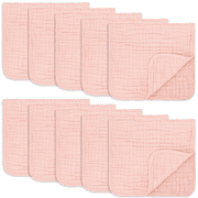 Muslin Burp Cloths 10 Pack 100% Cotton Hand Washcloths 6 Layers Extra Absorbent and Soft by Comfy Cubs
