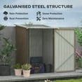 thumbnail image 3 of Outsunny Metal Outdoor Storage Shed with Lockable Doors, 3.3' x 3.4', Brown, 3 of 9