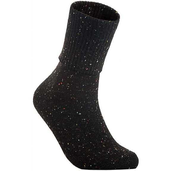 Lian LifeStyle Big Girl's 1 Pair Exceptional High Crew Wool Socks Non Slip, Cozy and Cool HR1412 Size 6-9 (Black)